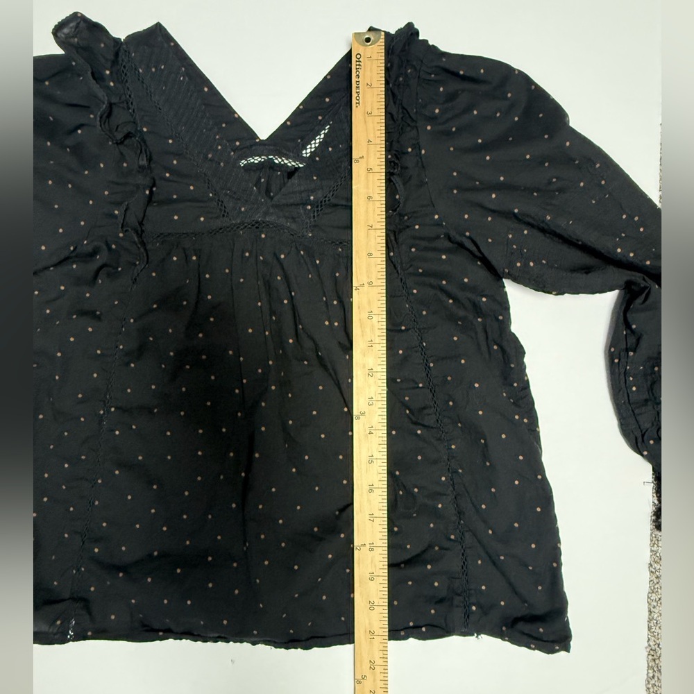 Madewell Voile ruffle pin tuck Black top XS - Picture 9 of 16